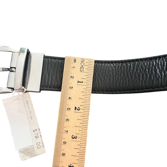 NWT Brighton Reversible Black Brown 1” Leather Belt with Silver Buckle Size 46 - Picture 6 of 11